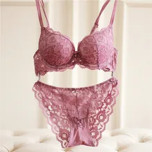 Модное женское нижнее белье, толстый пуш-ап сексуальный кружевной бюстгальтер с вышивкой, регулируемый бюстгальтер для молодых девушек на осень и зиму