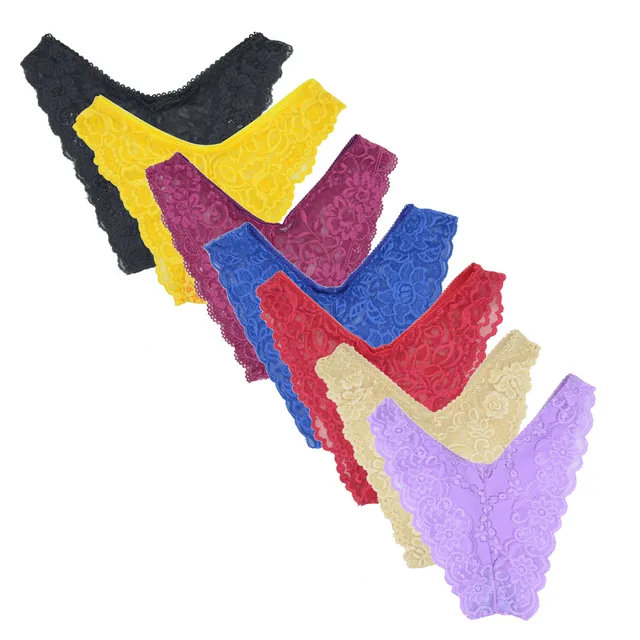 1 PCS Panties Women Underwear Free Size Hollow Out Sexy Full Lace French Ladies Thong Knickers Intimates Lingerie for Women