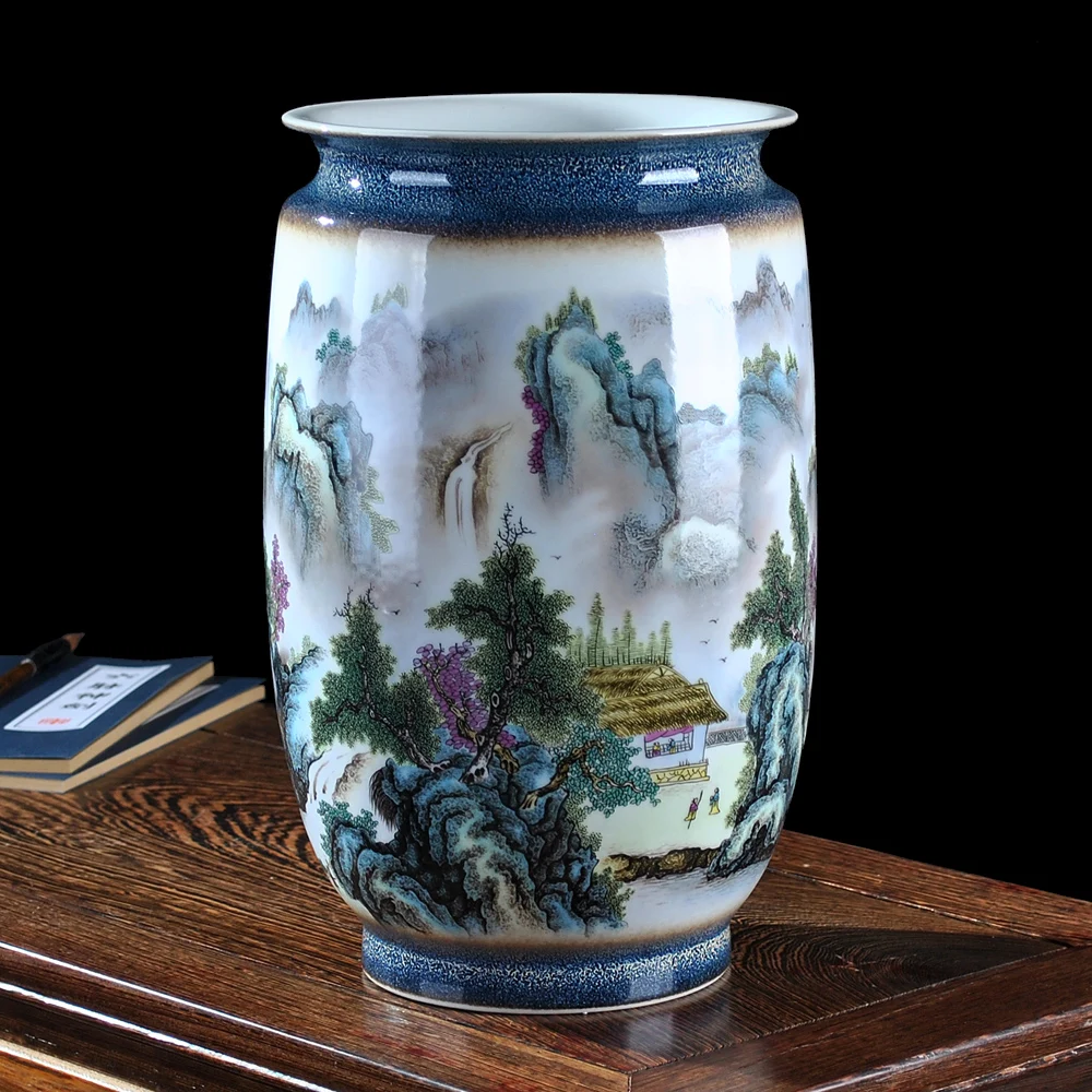 Керамика Jingdezhen обожженная в печи пастели пейзажная живопись китайское украшение