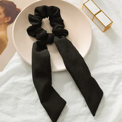 02 Ponytail scrunchie hair ties Scarf Elastic Hair Rope for Women Hair Bow Ties Scrunchies Hair Bands Flower Print Ribbon Hairbands - Цвет: 02