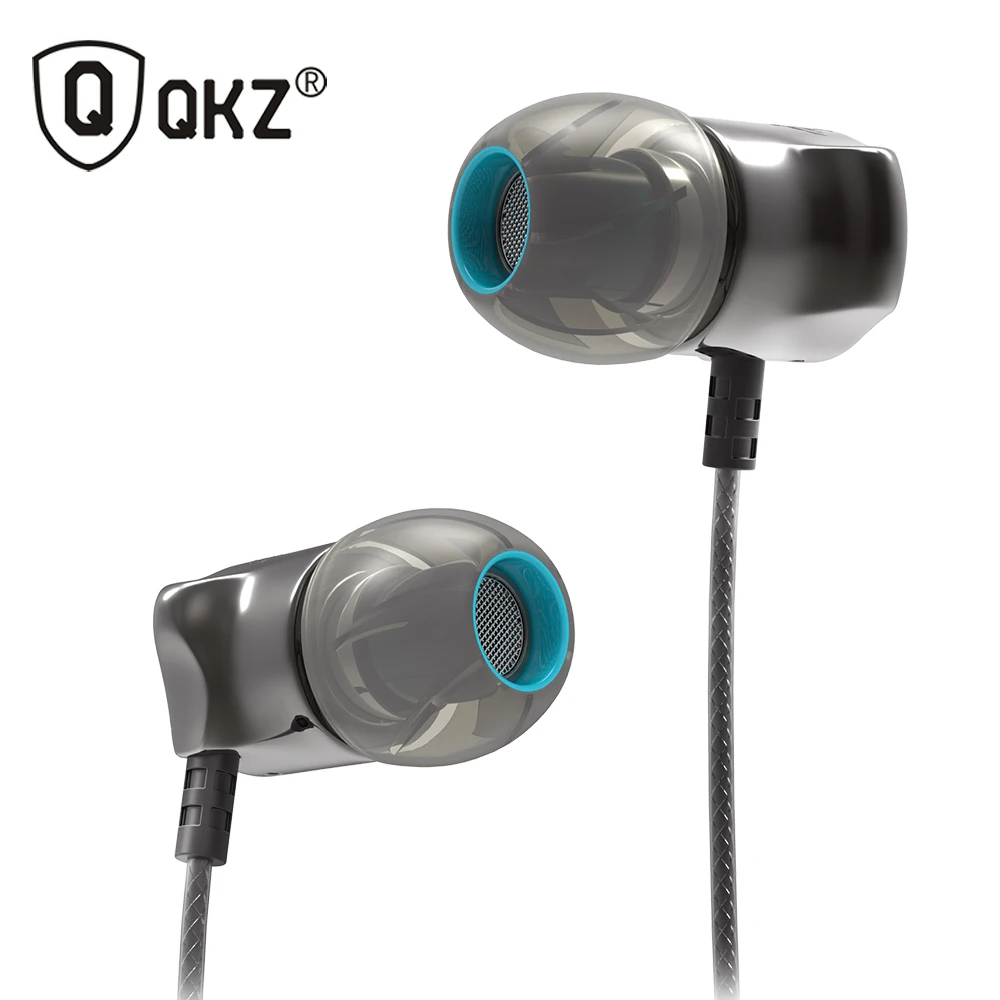 Наушники в ухо наушники HiFi вкладыши металлические капельки стерео QKZ X10 цинковый