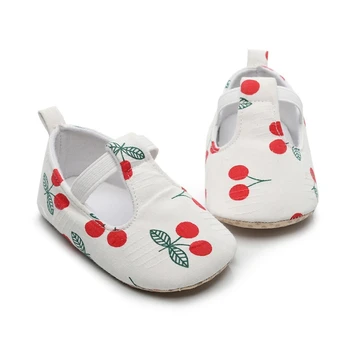 

Baby Girl Shoes Autumn Cherry Print Anti-Slip Toddler Soft Soled First Walkers Infant Shoes Casual Sneakers