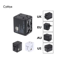 США, Великобритании, ЕС, АС Вилки универсальный все в одном международных поездок Адаптеры питания Зарядное устройство с двойной Порты USB WALL Зарядное устройство 5 в/1A 5 шт