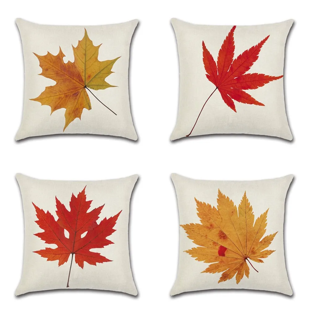 18x18/" Maple leaf Linen Cotton Throw Pillow Case Cushion Cover Home Sofa Decor