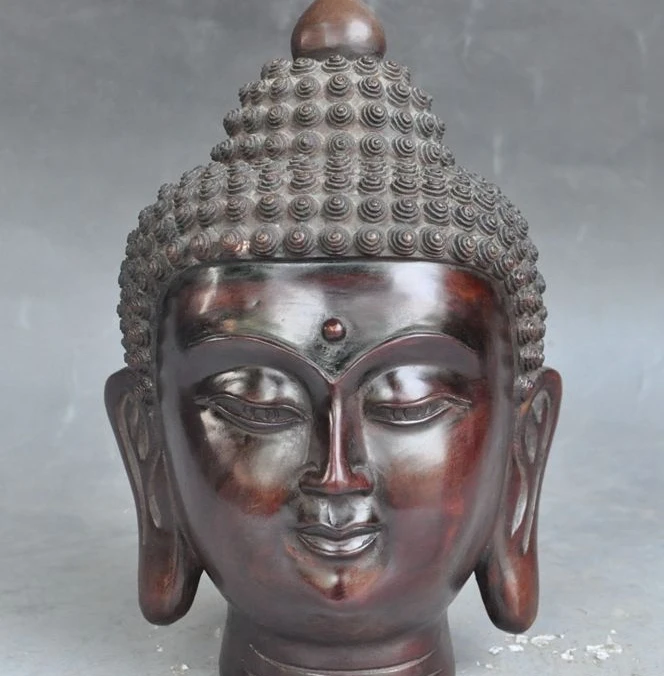 

old tibet buddhism Fane bronze Sakyamuni Shakyamuni Tathagata buddha head statue