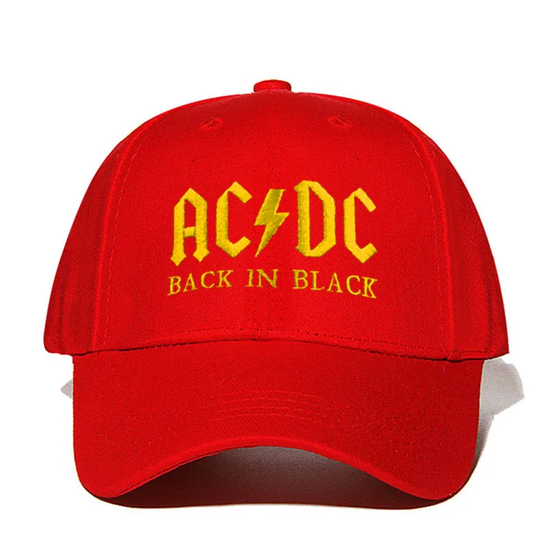 Бейсбольная кепка AC/DC в стиле рок, хип-хоп, Мужская бейсболка с вышитыми буквами, Повседневная Кепка для диджея, рок, папы, Прямая поставка - Цвет: red yellow