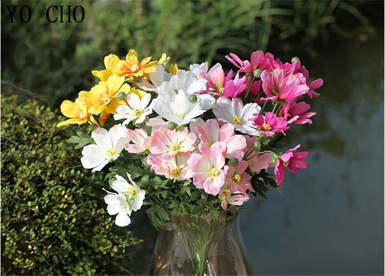 Artificial Daisy plastic flowers for vases decor new Year christmas home wedding silk sunflower fake Cosmos ornamental flowerpot