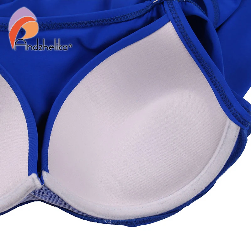 Andzhelika bikini 2018 женский купальник бикини с завышенной талией и эффектом пуш апп