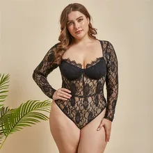 Women Plus Size Lingerie Sexy Hot Erotic Porno Babydoll Sexy Lace Bodysuit Transparent Sexy Teddy Lingerie Bodysuit Underwear white sexy keyhole front lace teddy bodysuit
