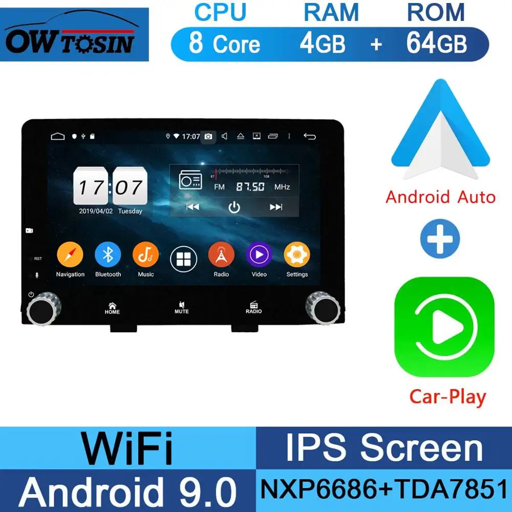 " ips 8 ядерный 4G+ 64G Android 9,0 автомобильный dvd-плеер для KIA RIO радио gps Навигация стерео Мультимедиа попугай BT CarPlay - Цвет: 64G CarPlay Android