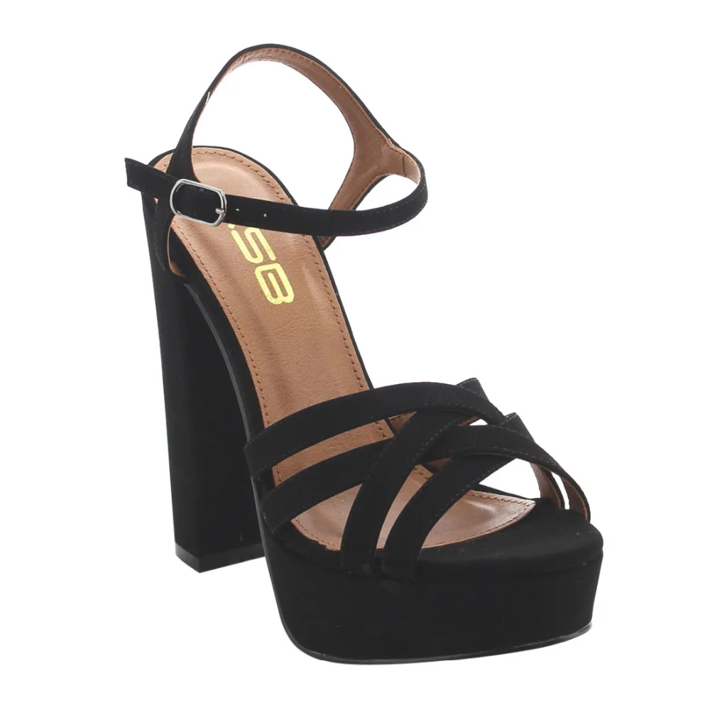 FJ62 Women's Shoes Chunky High Heel Platform Criss Cross Strap Dress Sandals-in High Heels from 