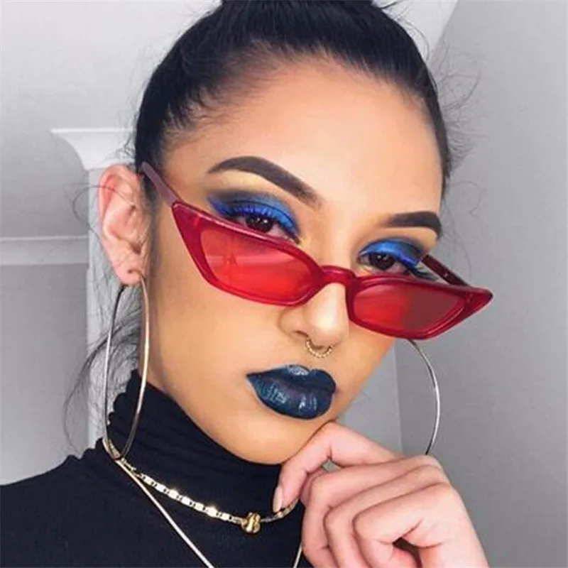 

2018 Cat Eye Tiny Small Sunglasses Women Men Brand Designer UV400 Sun Glasses Shades PC Frame Flat Lens oculos de sol feminino