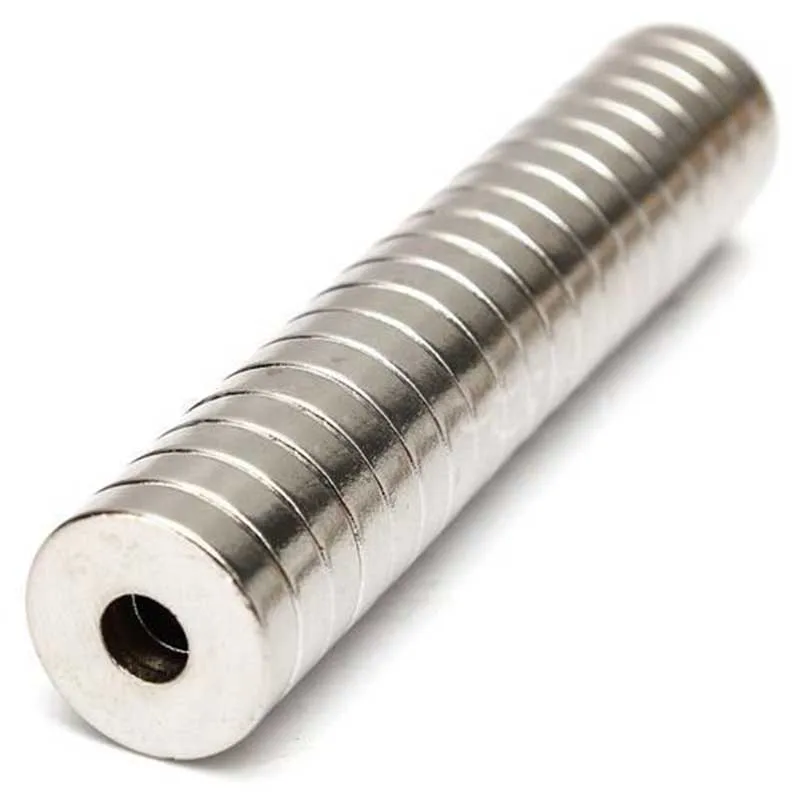 

20Pcs/set Strong Round Countersunk Ring Magnets Hole 5mm Rare Earth Neodymium N50 15 x 4mm