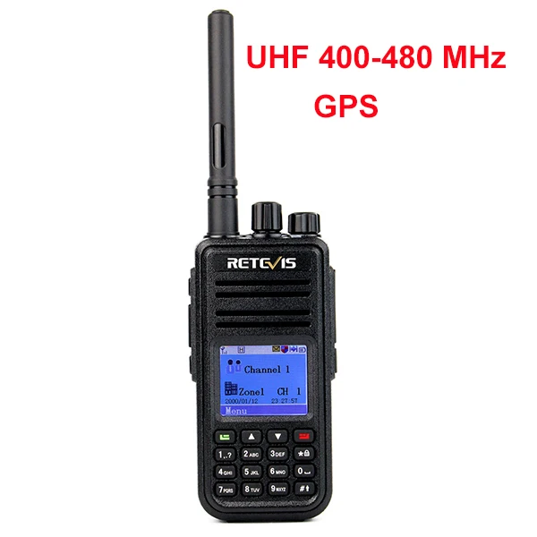 Retevis RT3 рация ПМР радио Цифровая(gps) UHF 400-480 МГц 5 Вт радиостанция 2 антенны с программным кабелем ЖК-дисплей - Цвет: GPS UHF