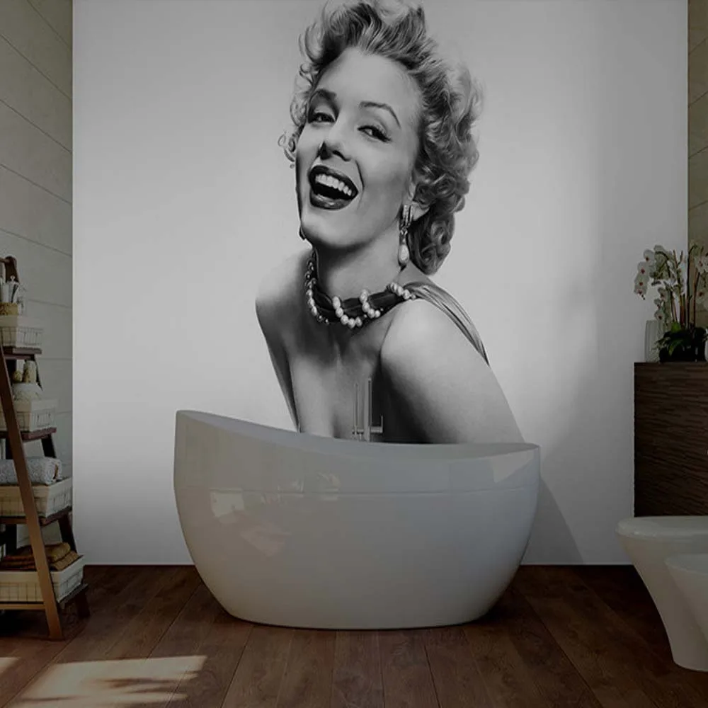 

Marilyn Monroe Girl Wall Mural Photo Wallpapers Bedroom Vinyl Wall Paper Waterproof Wall Wallpaper Roll Papel De Parede 3D Sala