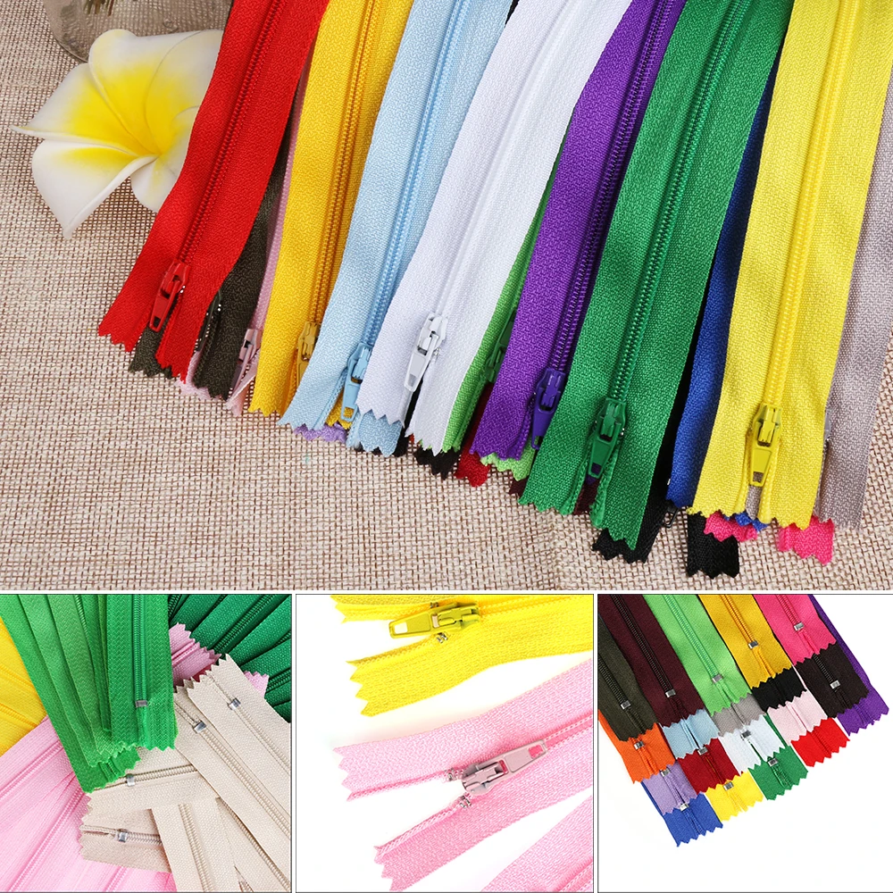 

2019NEW 10Pc 20cm Length Colorful Nylon Coil Zippers Tailor for Trousers Clothing Garment Sewing Handcraft DIY Accessories