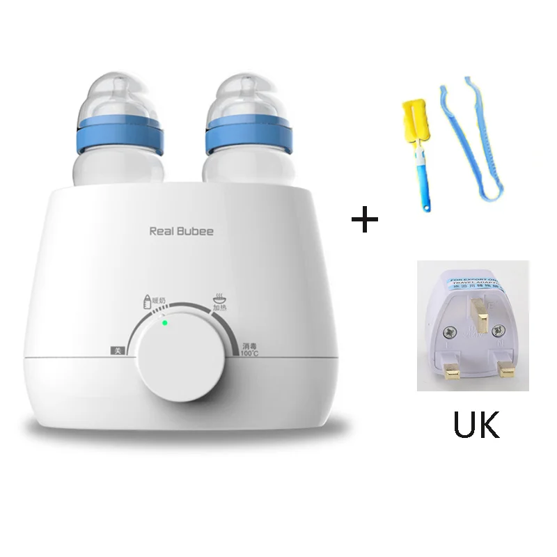 RealBubee Детские Кормление двойной бутылки теплее еда Теплый Универсальный стерилизатор молока Электрический постоянный дезинфекции - Цвет: UK