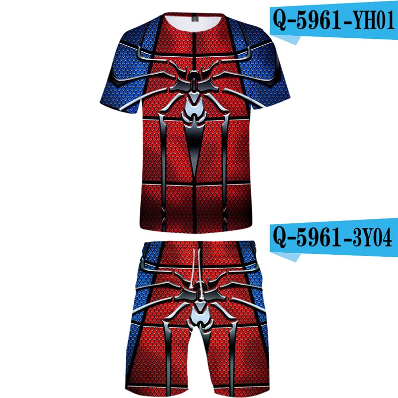 

Spriderman Far From Home Men Sets Summer 2019 New Movie Printed Breathable Tracksuits 3D Tshirt And Short Pants Cosplay Suits