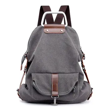 

KVKY vintage women backpack canvas school backpacks for teenage girls casual large capacity shoulder bags