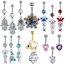 1 шт хирургические стальные пирсинг Ombligo 14 г живот пирсинг пупка Кнопка Пирсинг Висячие серьги кольцо для пирсинга живота сексуальные ювелирные изделия для тела