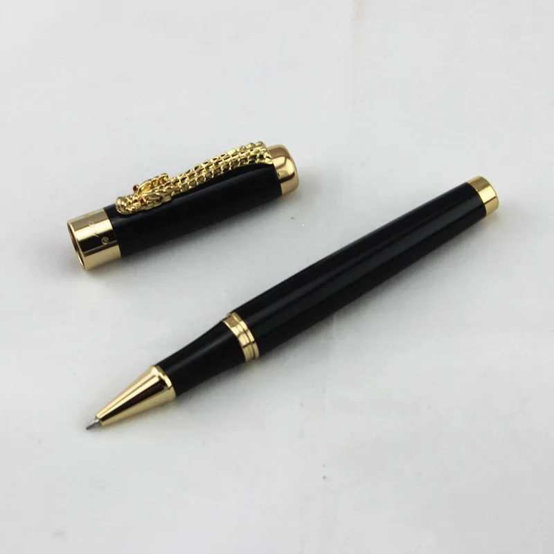 Jinhao 1200 золотой дракон Красный Кристалл глаза роликовая шариковая ручка, канцелярские принадлежности для офиса Бизнес роскошный бренд Письма подарок шариковые ручки