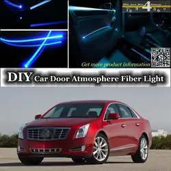 Для Cadillac xts интерьер окружающего света настройки атмосферу Волокно оптическое Ленточные огни внутри двери Панель освещения настройки