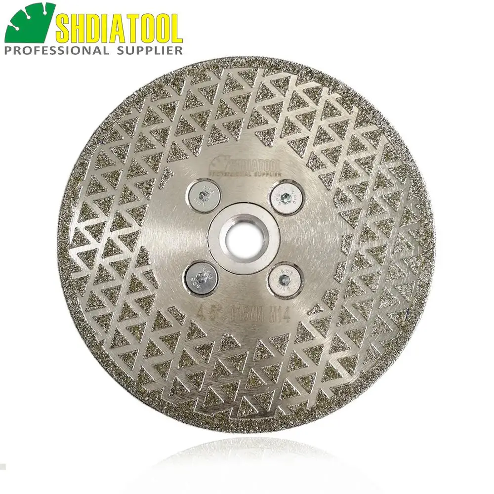 4.5 inch Both side coated with triangle spots diamond disc 115mm Electroplated diamond cutting & grinding blade M14 Thread 4.5 inch Both side coated with triangle spots diamond disc 115mm Electroplated diamond cutting & grinding blade M14 Thread