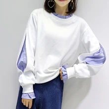 Плюс вельветовые уплотненные зимние новые женские толстовки поддельные две части толстовки женские головы свободные с длинным рукавом повседневные толстовки Топы