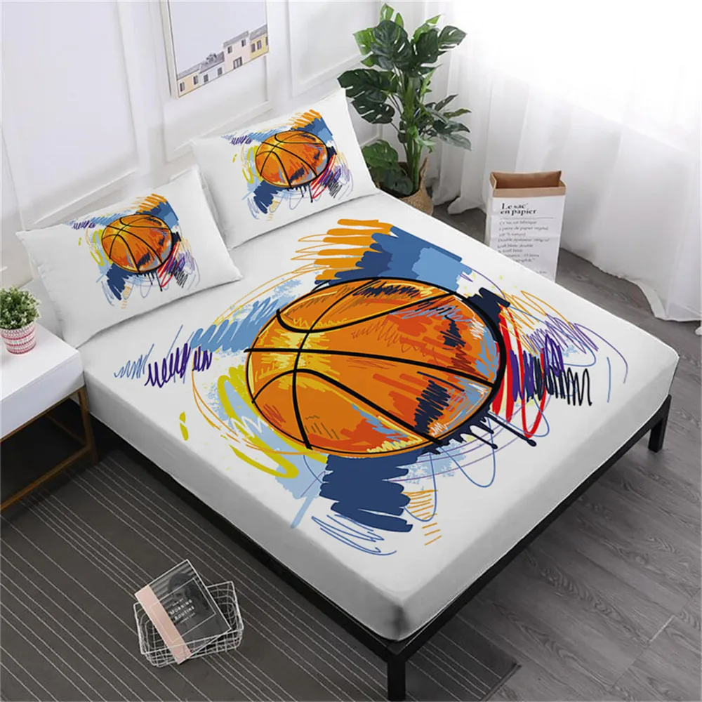 Акварельный футбольный баскетбольный лист набор красочный спортивный дизайн