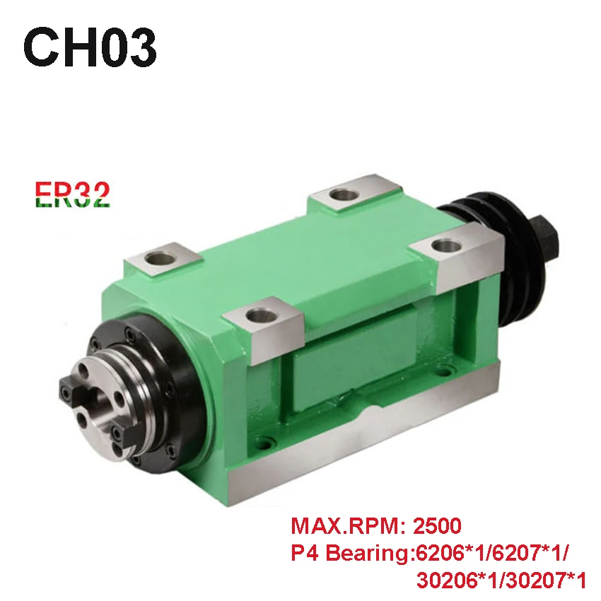 

New Arrival CH03 ER32 Spindle Taper Chuck 1.5KW Power Head Power Unit Machine Tool Spindle Max.RPM 2500rpm for Milling Machine