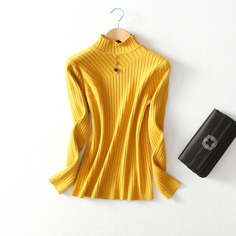 Turtleneck Sweater 2018 Autumn Winter Women Fashion Tops Solid Slim Elasticity Pullovers Long Sleeve Jumper Pull Femme Clothing | Женская