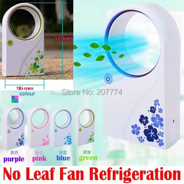 

Portable Handheld Mini Air Conditioner Bladeless Fan Desktop W/O No Leaf Air Cooling Fan ultra quiet USB or Battery condition