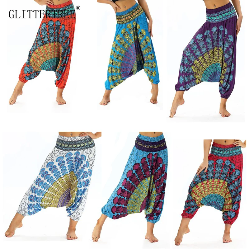 

Yoga pants female high waist yoga pants loose thin national wind lantern pants soft and comfortable fitness pants yoga pants