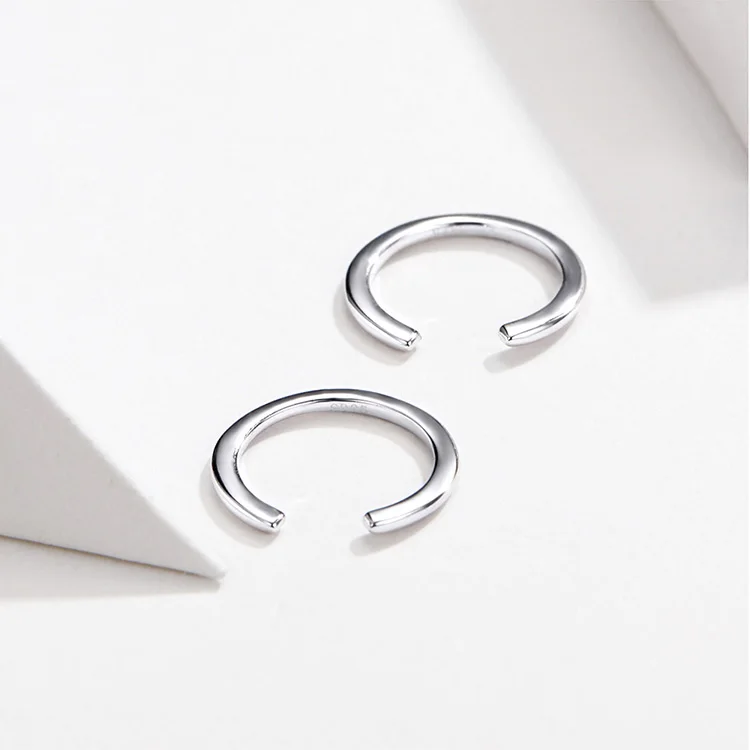 BISAER Аутентичные 925 пробы серебряные геометрические серьги-гвоздики для женщин простая линия женские свадебные серьги, ювелирные изделия ECE647