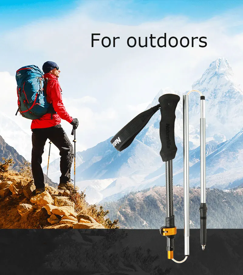 Naturehike Bengala Dobrável Ultraligh Portátil Caminhadas Vara Telescópica Alça Reta Pólo Trekking Escalada Vara Nh17d005 d 7 vara em linha reta alça trekking pólo escalada vara NH17D005-D