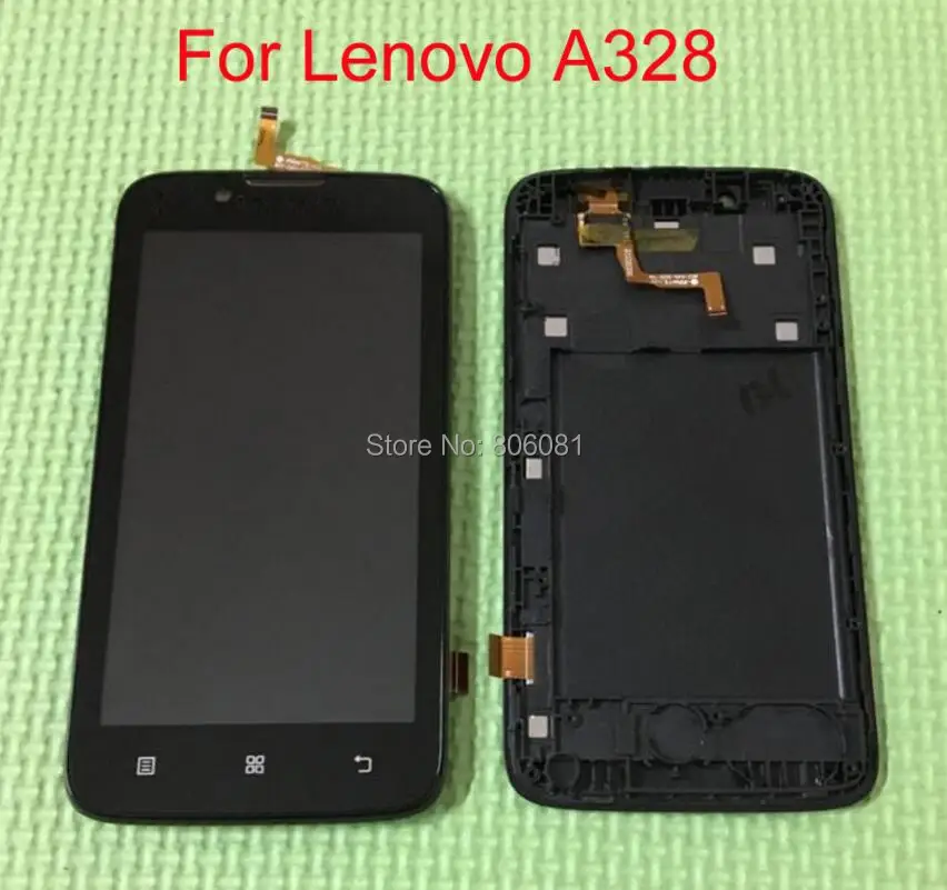Best Quality Black White LCD Display Touch Screen Digitizer Assembly with Frame For Lenovo A328