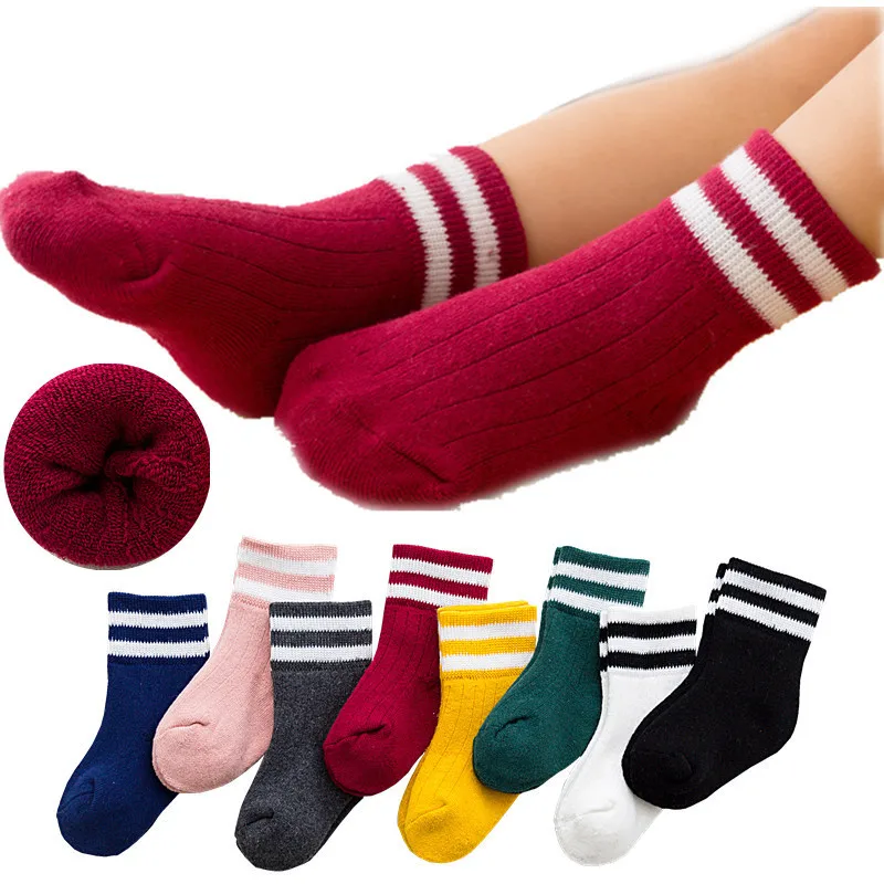 

Autumn Winter Warm Kids School Students Carton Cotton Children Toddler White Skateboard Ankle Soccer Sport Boy Girl Socks
