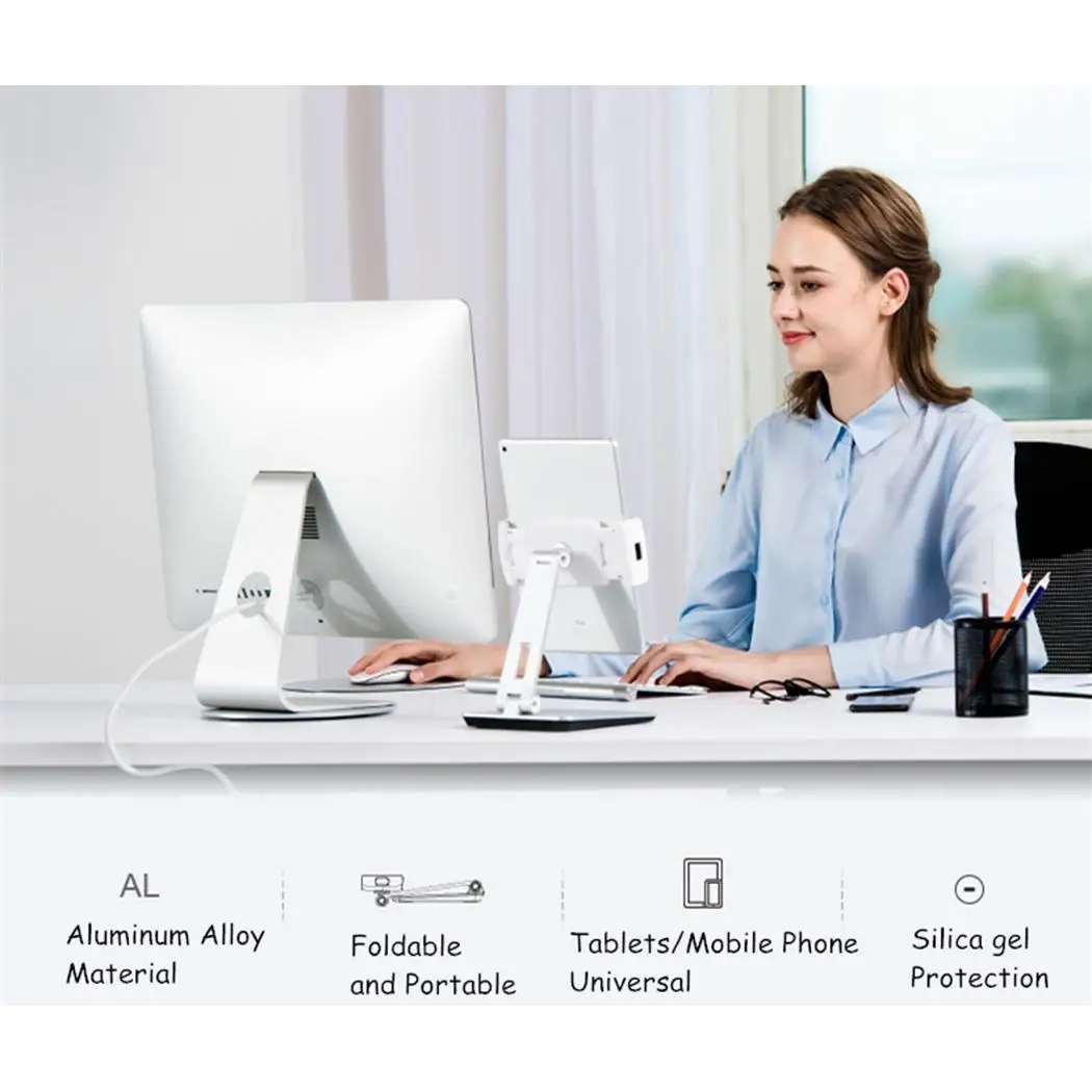 

Creative Aluminum Alloy Desktop Mobile Phone Support 4-14 inch phone and tablet Liftable Folding Holder Bracket