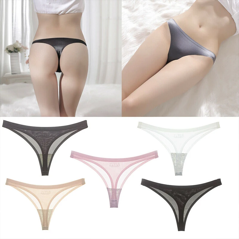 

Ice Hot Panties Silk Thong Briefs Thongs Underwear Women Panties Sexy Seamless
