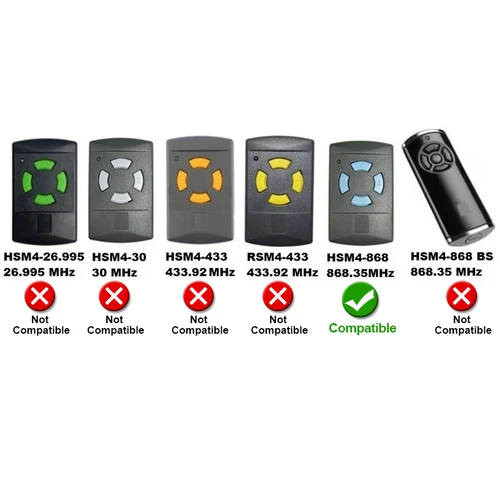 HORMANN HS4 868 HS2 HSE2 HSM4 HSM2 HSZ1 868.3MHz 차고 게이트 원격 제어 868MHz 6