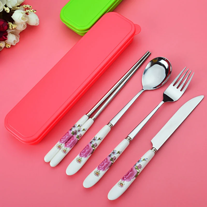 colored handle cutlery set (8)