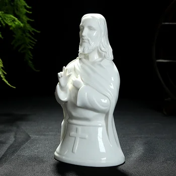 

Christ Jesus figure statuette jesu figurine gift Catholic church Lord sacred household cross ornament lamb god white porcelain
