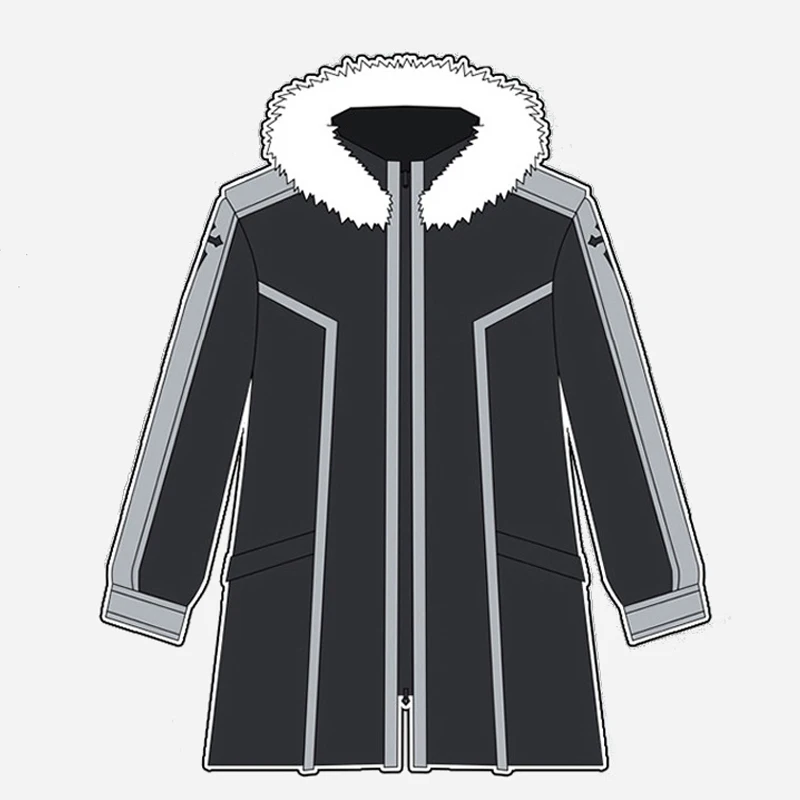 SAO Sword Art Online2 Толстовка для косплея Kirigaya Kazuto Kirito, костюмы, теплые плотные куртки с капюшоном, пальто на молнии, Черная пятница - Цвет: Kirito hooded hoodie