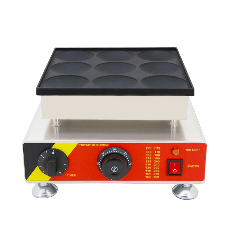 

2018 hot sale Electric mini poffertjes grill pan machine pancake maker 9 pcs
