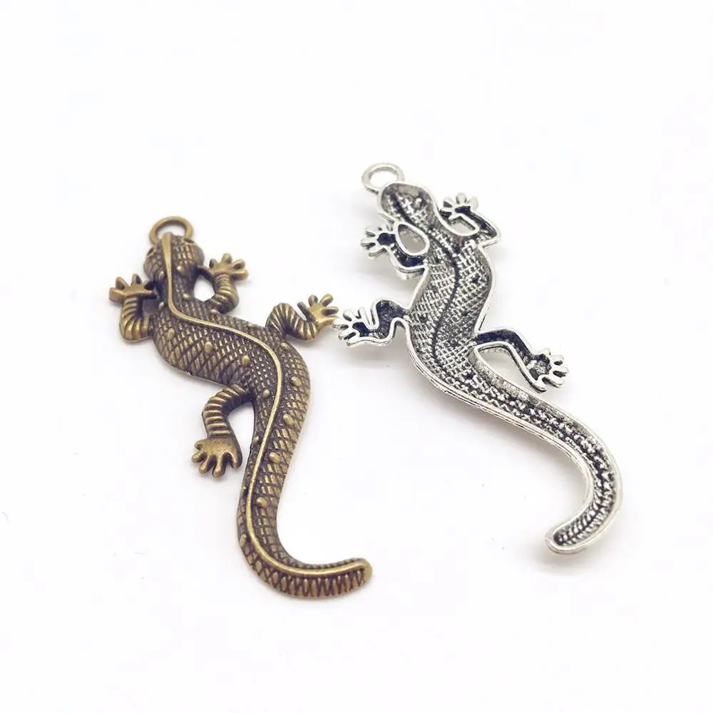 Винтажные Подвески ящерица из 2 предметов металлические подвески gecko подходят