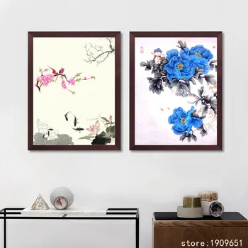 

No frame Chinese style birds flowers scenery canvas printings oil painting printed on cotton home wall art decoration picture