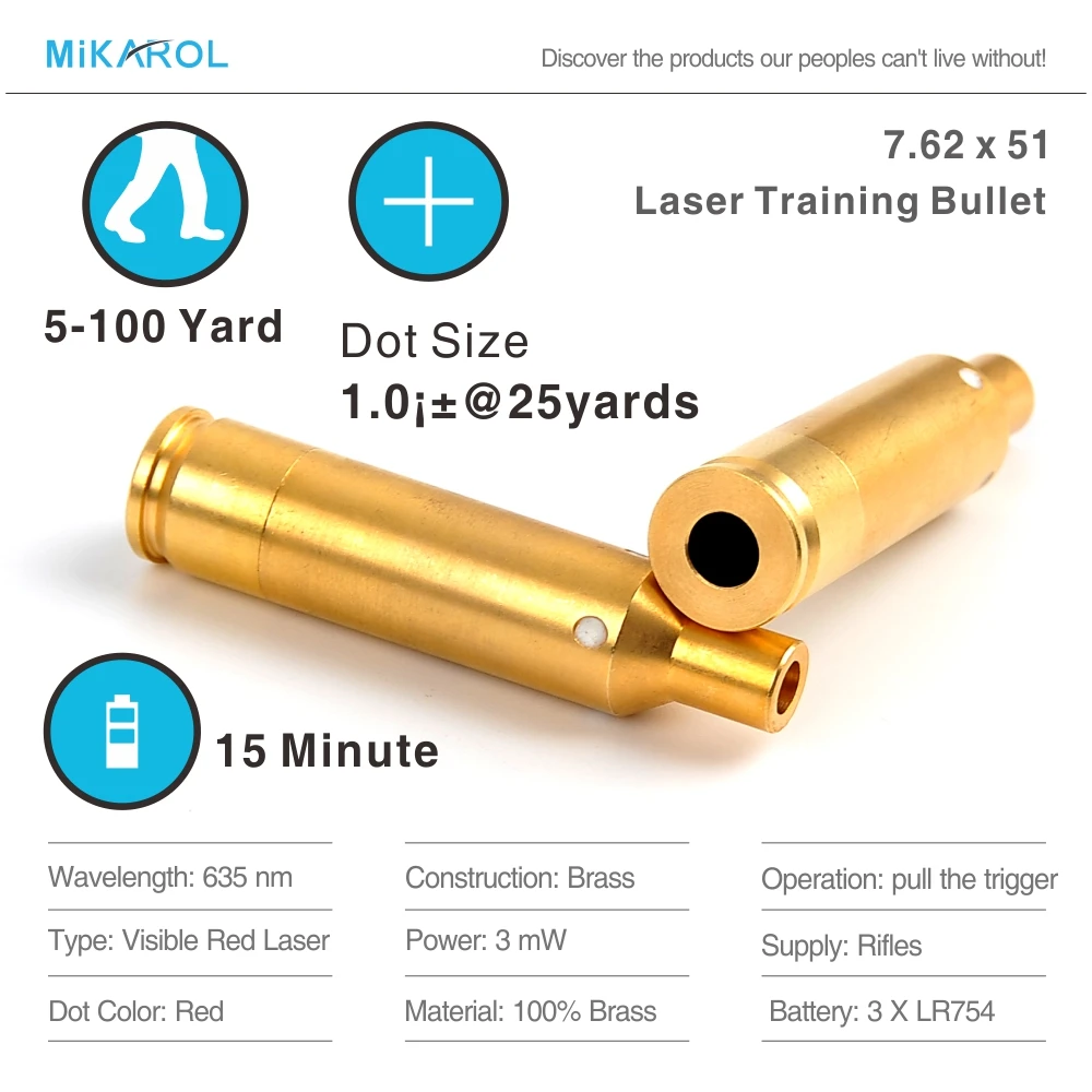 7.62 x 51MM Laser Training Bullet, Laser Bullet, Laser Trainer