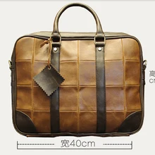 2016 Famous Brand Designer Plaid Crossbody Messenger Bags High Quality Men Leather Handbags Mens Autumn Business Laptop Tote Bag