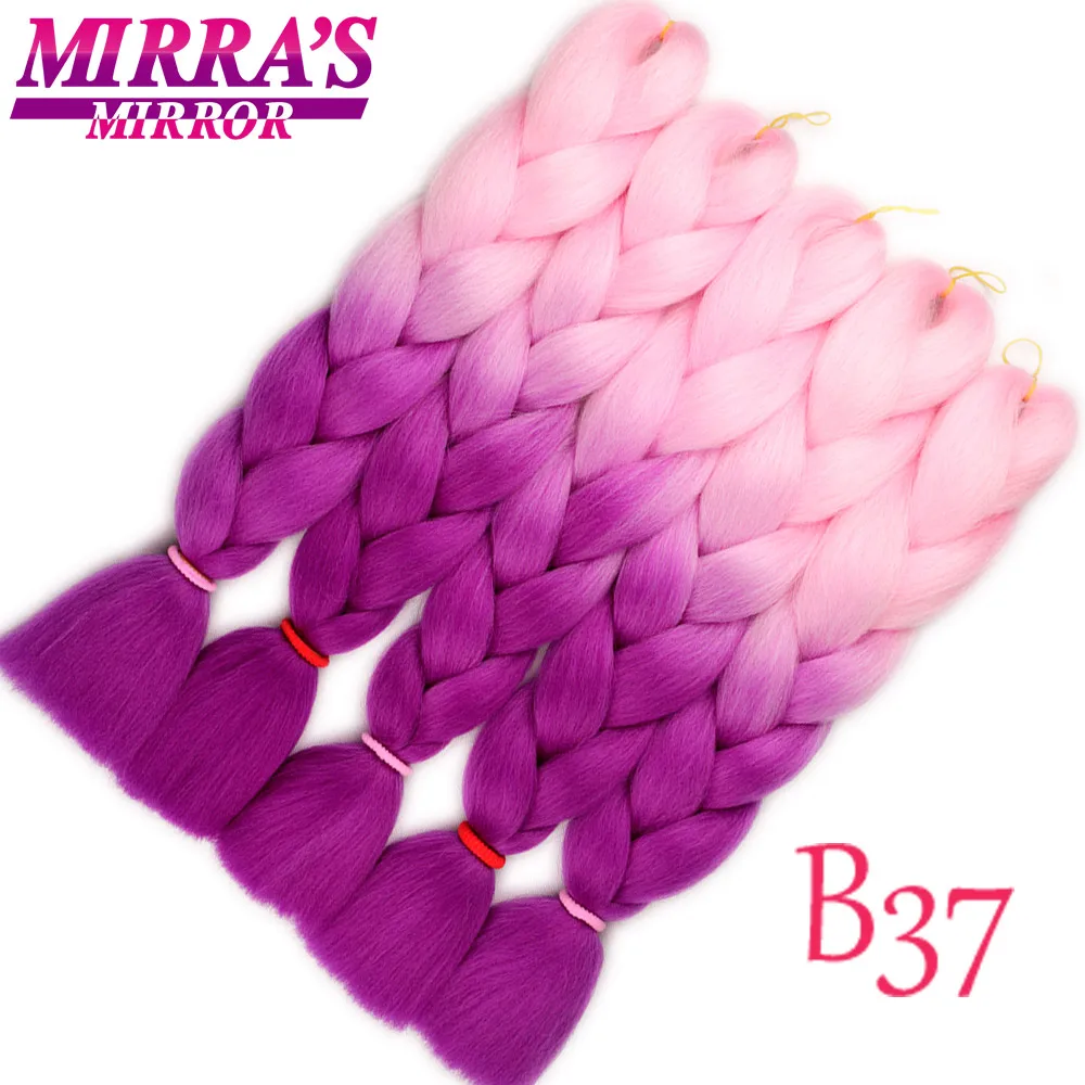Mirra's зеркальные синтетические плетеные волосы в стиле jumbo удлинительные косы кроше с Омбре синие светлые зеленые Розовые косы - Цвет: #3