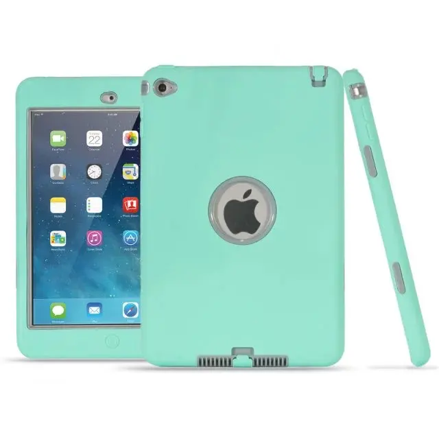 

For Apple iPad mini 4 Mini4 7.9 A1538 A1550 Case Cover Funda Kids Baby Safe Shockproof Silicone Shell+Screen Protector Film+Pen